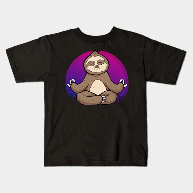 Yoga Sloth Kids T-Shirt by RockReflections